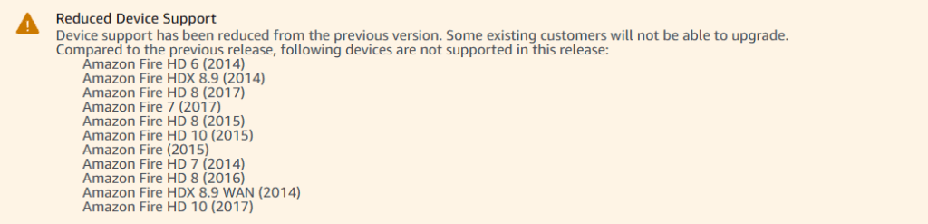 Important Notice: End of Support for Android 5.1, 6.0 and some Fire devices