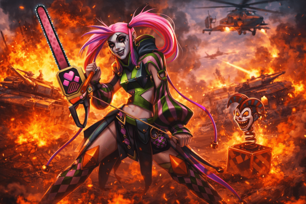 MEET SCARAMOUCHE THE QUEEN OF CHAOS